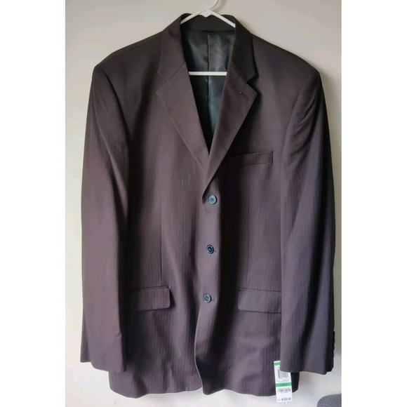 Alfani Men's Black Blazer‎ Sports Coat Suit Jacket Size Large NWT Pinstripe - Picture 1 of 6